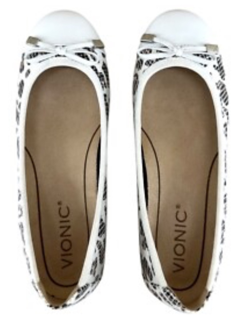 Vionic Women’s Minna Bow Trimmed Leopard Ballet Flats Size 8.5 Shoes Like New